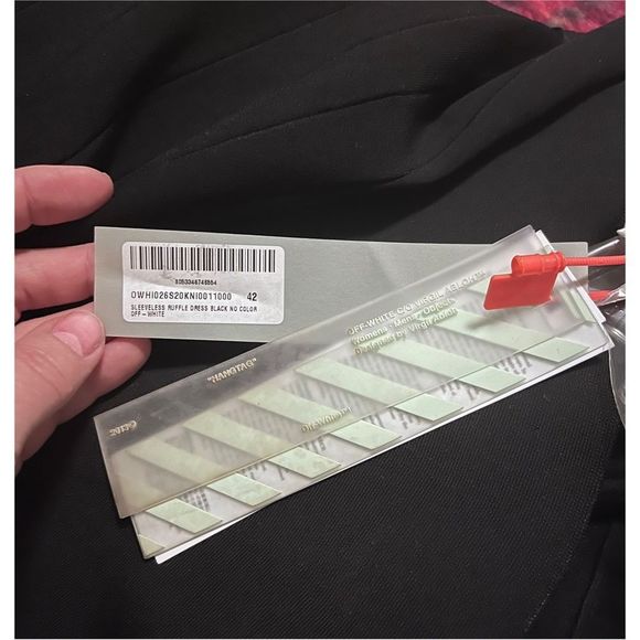 SOLD!! Off-White NWT Black Sleeveless Ruffle Dress - Picture 3 of 4